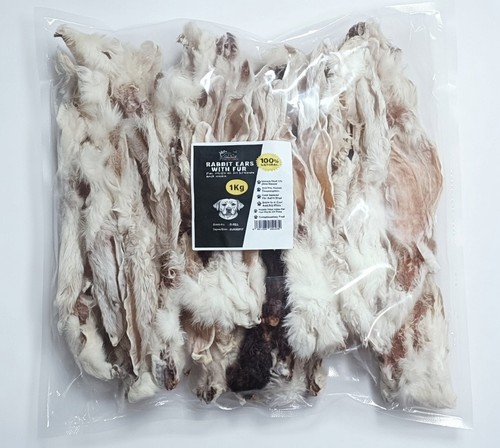 1kg rabbit ears with fur - with, for